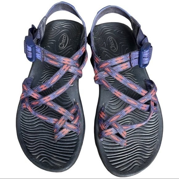 Chaco Women's Zvolv X2 Athletic Sandal Volcanic Blue Orange Black 7 - Picture 8 of 16